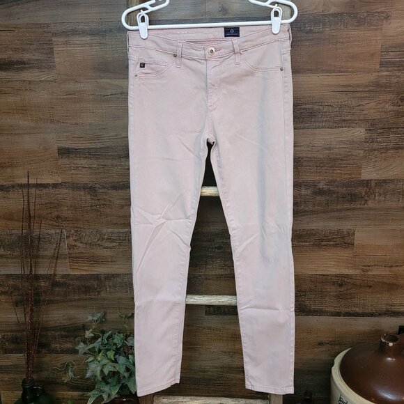 Adriano Goldschmied Jeans 28 R Abbey Ankle Skinny Mid Rise Pink Stretch Denim - Picture 1 of 12
